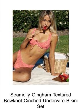 Red Gingham Tie-Front Underwire Bikini